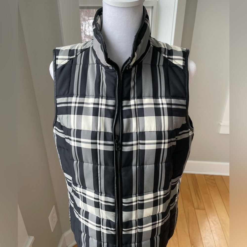 Lauren Ralph Lauren Black White Plaid Vest Size Medium - Picture 6 of 10